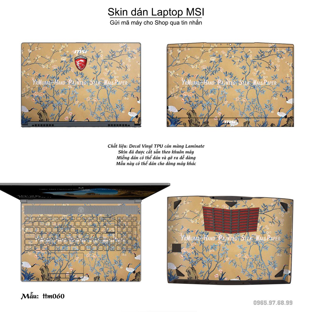 Skin dán Laptop MSI in hình Tranh thủy mặc _nhiều mẫu 3 (inbox mã máy cho Shop)