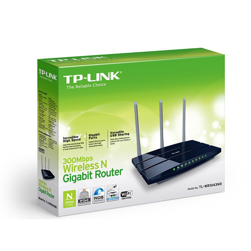 PHÁT WIRELESS TPLINK WR 1043ND 3 ANTEN LAN 1.0Gbps