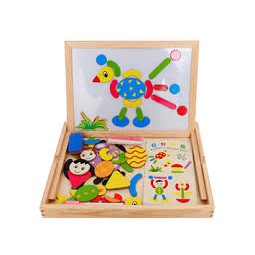 Bộ ghép hình nam châm bằng gỗ cho bé phát triển trí tuệ
