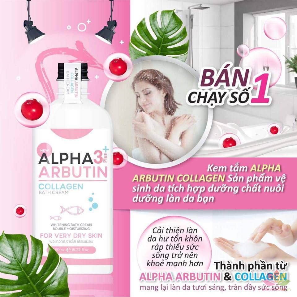 Kem tắm Alpha Arbutin 3+ Plus collągen Bath Cream