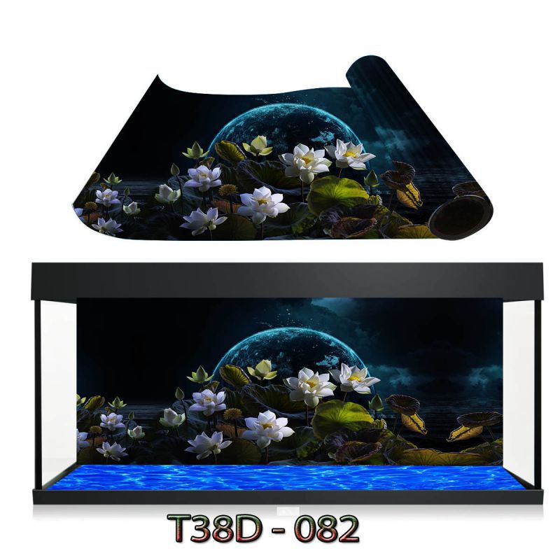 Tranh dán 3D hồ cá cảnh đầm sen, tặng kèm đồ dán siêu nét, đa dạng kích thước