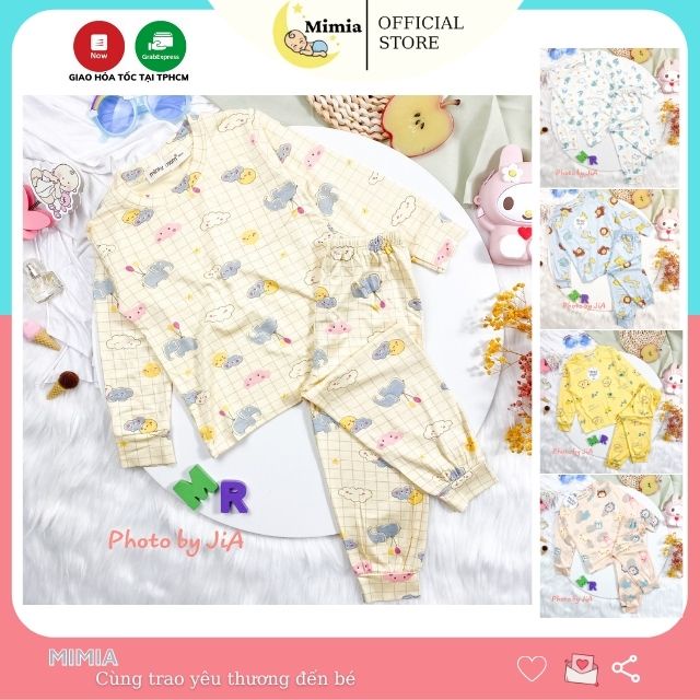 Bộ Dài Tay Thun Lạnh MINKY MOM 8-24kg Hình Gấu Khỉ Cá Voi Hươu Thỏ Cho Bé Trai, Gái 1 2 3 4 5 6 Tuổi, Đồ Bộ Trẻ Em-Mimia