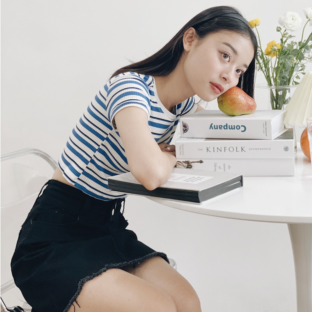 ÁO CROPTOP KẺ (KU19)