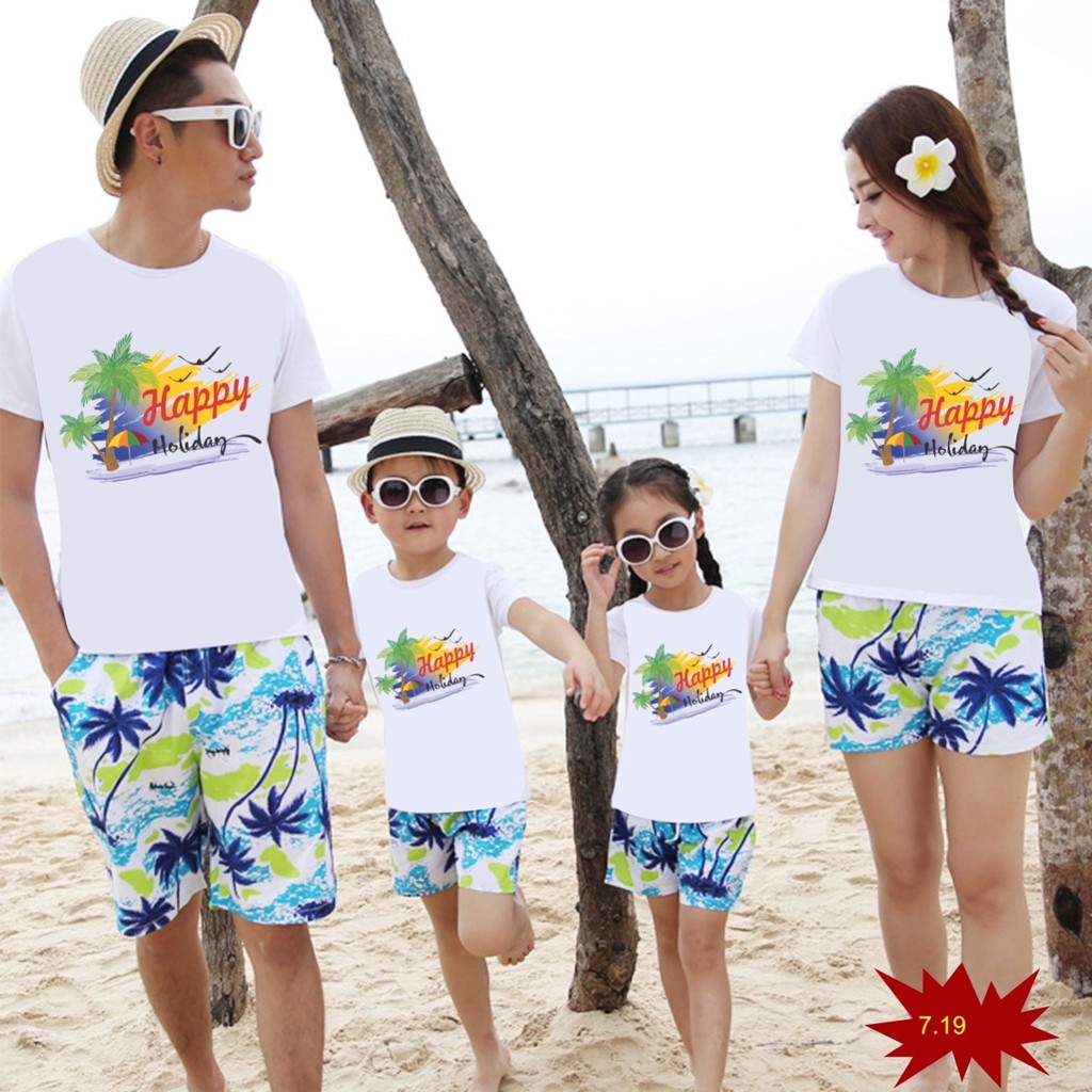 Áo thun gia đinh Thanh Nga full size mẫuHAPPY HOLI DAY