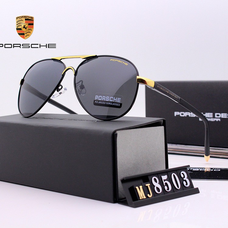 Kính mát Nam PC 8503 Cao cấp, mắt Polarized phân cực, gọng siêu bền, Full box, Khăn lau kính, Thẻ bảo hành 1 năm