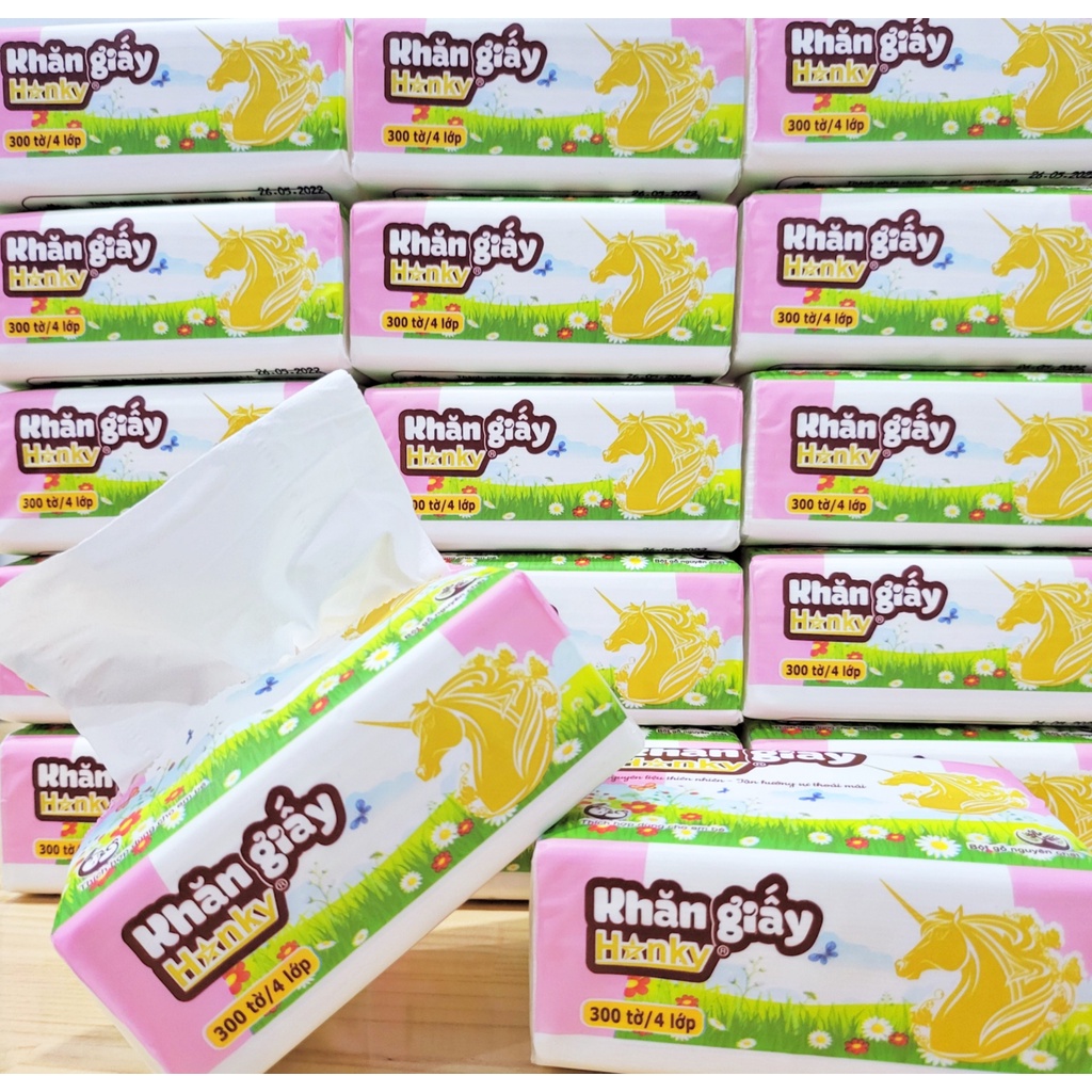 Giấy ăn rút HANKY con ngựa vàng chính hãng siêu tiện lợi,giấy lụa HANKY làm từ bột gỗ tự nhiên dai mềm mại ...