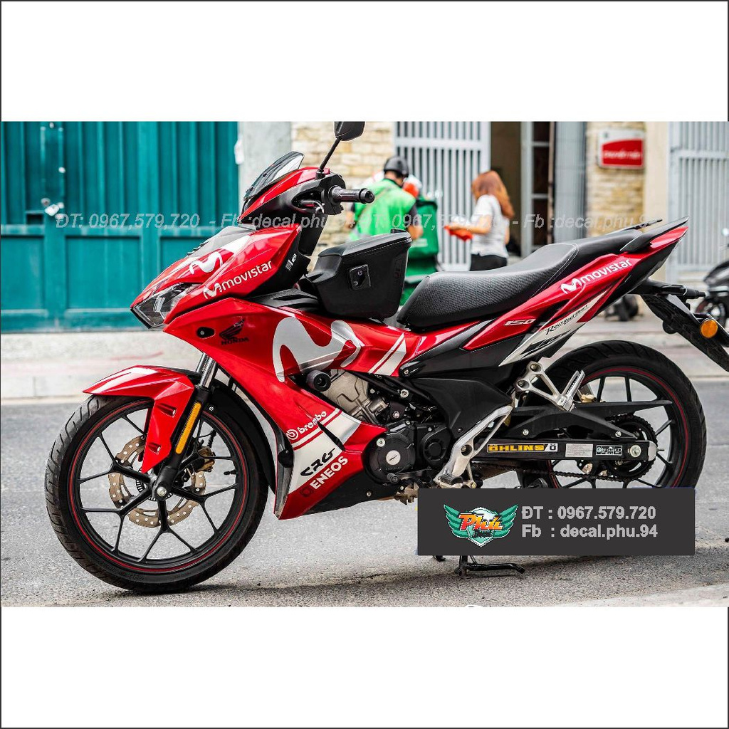 Tem Rời Winner X Movistar Trắng đỏ (J)