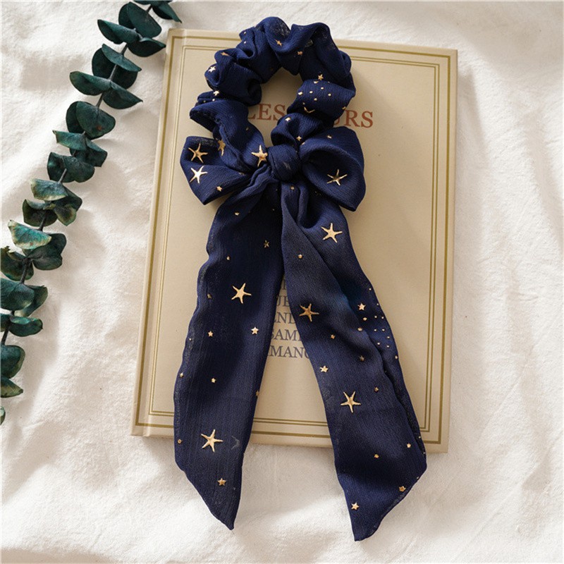 Dây buộc tóc chiffon co giãn thắt nơ thời trang xinh xắn dành cho nữ