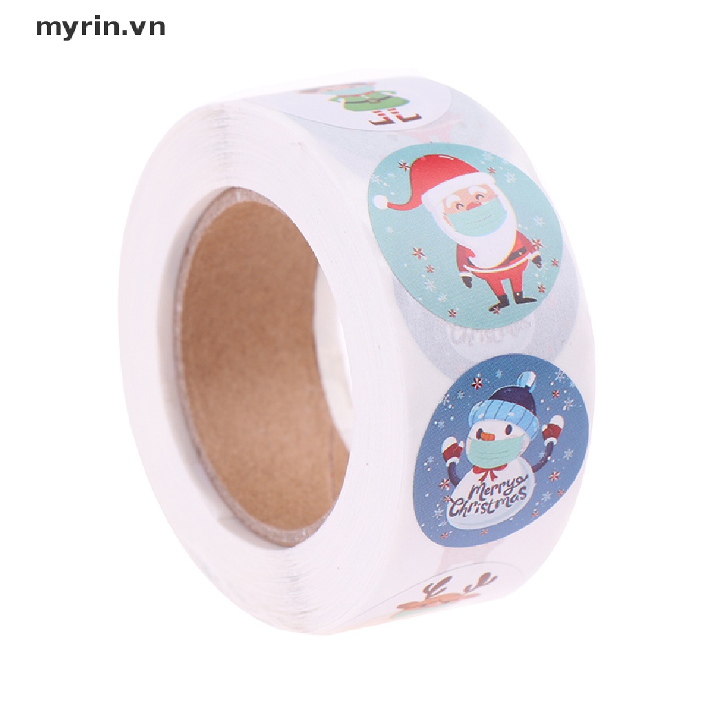 Cuộn 500 Nhãn Dán Hộp Quà Giáng Sinh