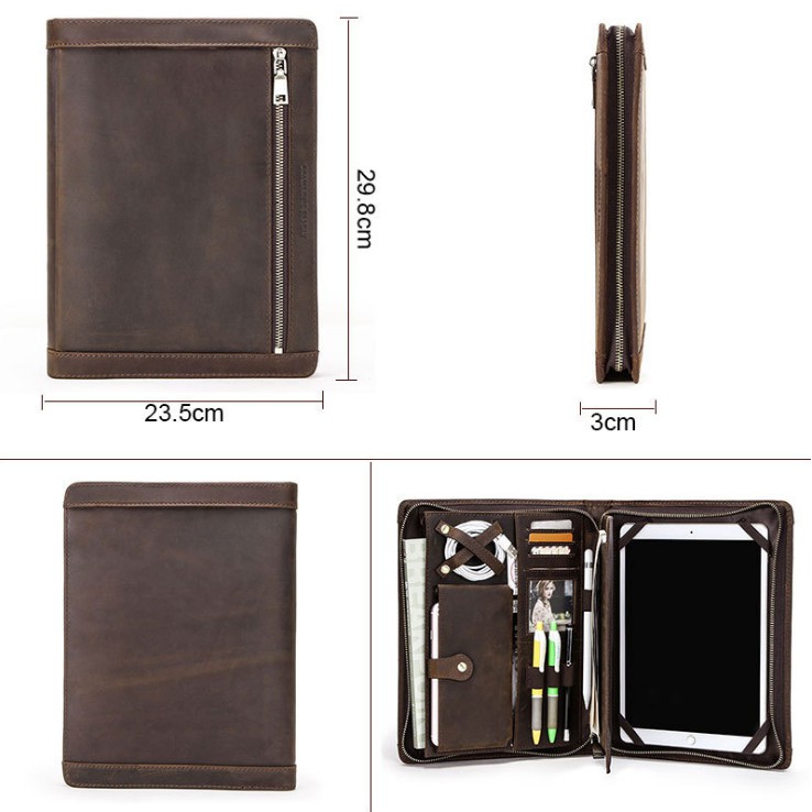 Túi xách  Đựng Tài Liệu, IPAD Da Bò Sáp cao cấp  Handmade Vintage Leather Padfolio