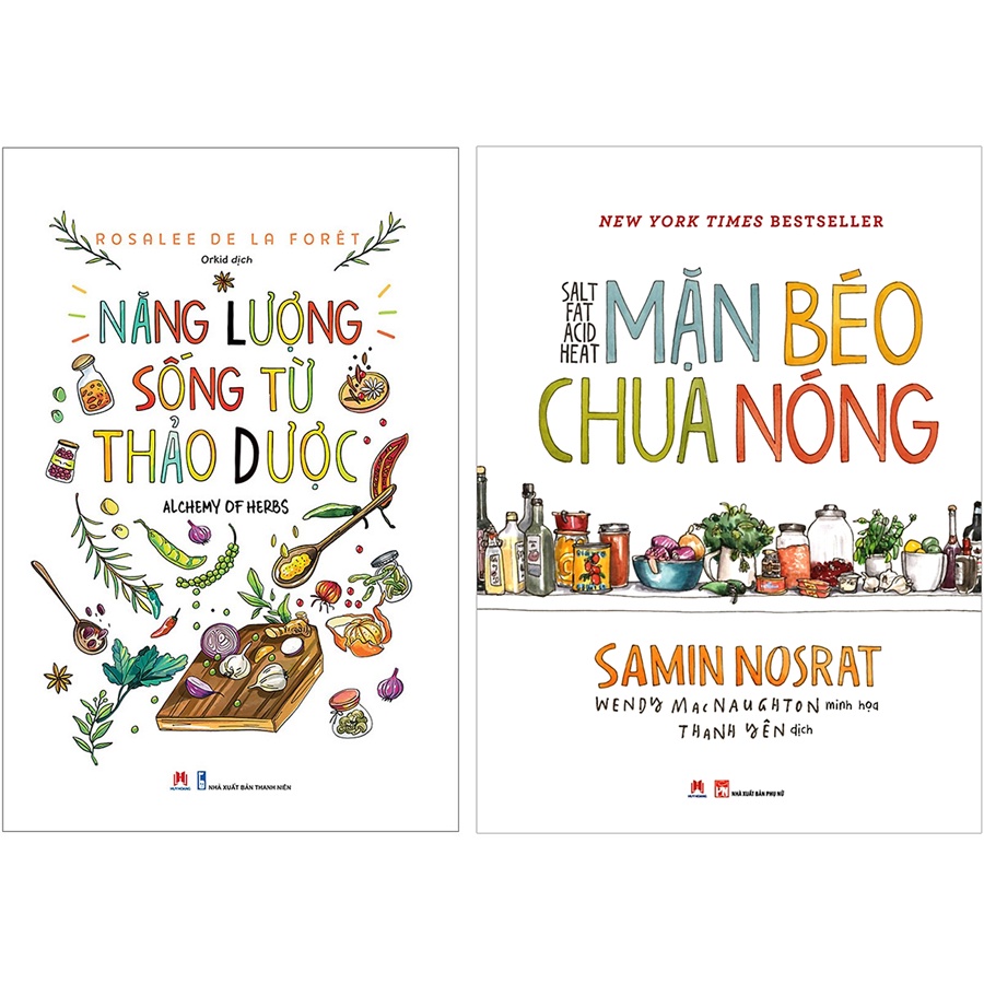Sách - Combo 2 Cuốn: Năng Lượng Sống Từ Thảo Dược + Mặn Béo Chua Nóng - Huy Hoàng