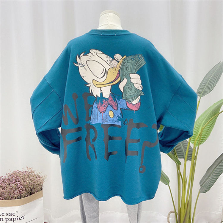 Áo Hoodie Dáng Rộng In Hoạt Hình Phong Cách Hàn Quốc Thời Trang Dành Cho Nữ