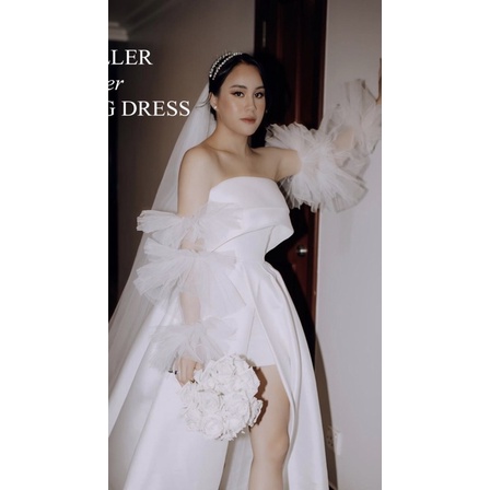 Bao tay xoè tạo kiểu trang trí váy cưới đầm tiệc