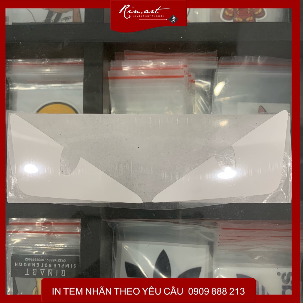 Rinart.vn | Decal ủi tổng hợp Logo đôi mắt màu trắng siêu ngầu | Logo Sticker Patch in áo ủi trực tiếp lên vải