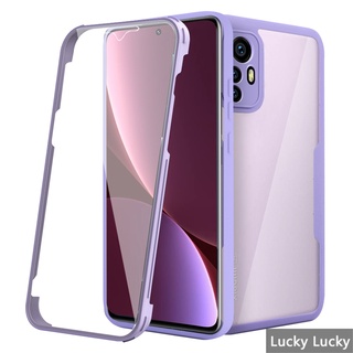 [2 IN 1] Ốp lưng Xiaomi 12 11 Lite 11T 12 Pro Tích hợp Bảo vệ màn hình Chống va đập trong suốt Chống trầy xước Bảo vệ Camera 360˚ Vỏ bảo vệ điện thoại hạng nặng toàn thân
