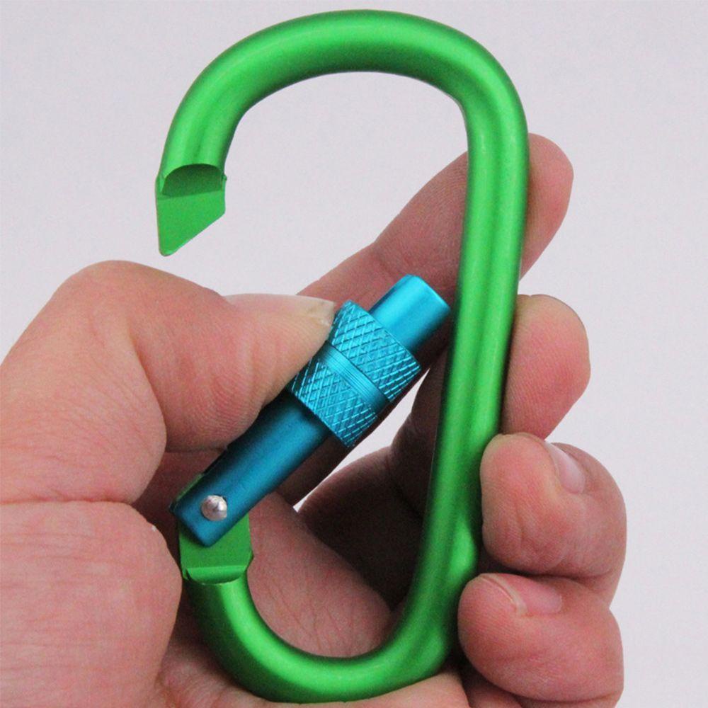 Set 24 3 Móc Khóa Carabiner Bằng Hợp Kim Màu Đen Chất Lượng Cao Dùng Khi Leo Núi