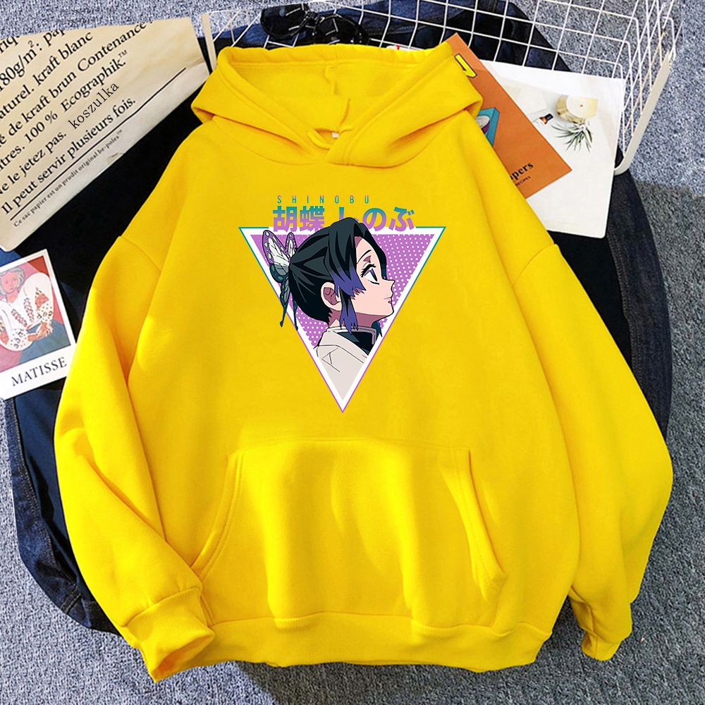 Áo Hoodie Mùa Đông In Hình Nhân Vật Anime Demon Slayer Shinobu Dễ Thương Phong Cách Harajuku Cho Nữ