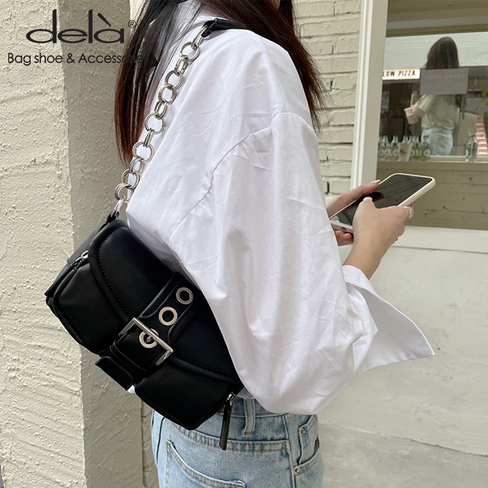 Dela Túi Đựng Điện Thoại mini Hình Vuông Có Dây Đeo Sợi Xích Kim Loại Phong Cách Mẫu Dành Cho Bạn Nữ