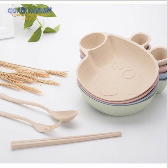 Bộ bát ăn dặm heo peppa hót hít kèm bộ thìa dĩa