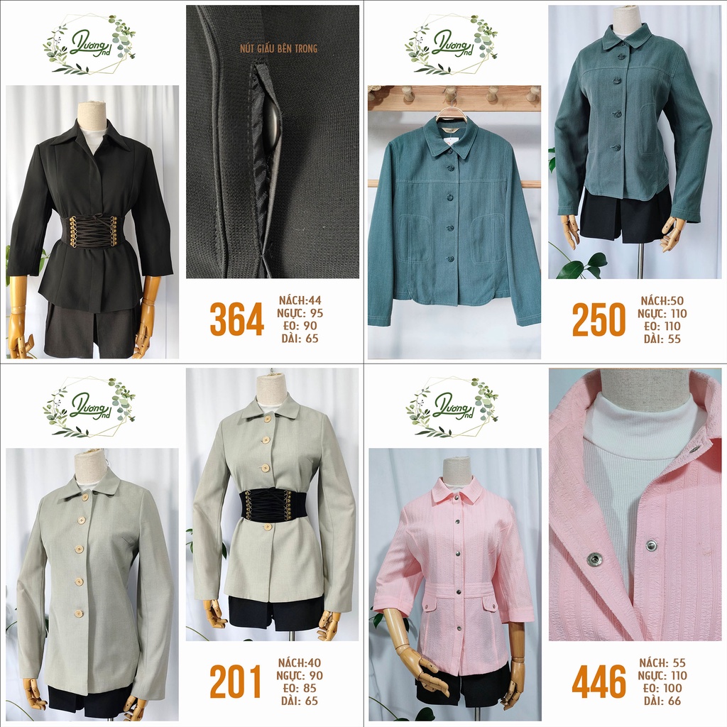 Áo Blazer Nữ Cổ Sơ Mi khui kiện Nhật Hàn Âu Mỹ 2hand