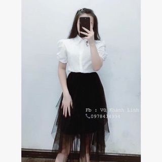 ÁO SƠ MI CỔ REN TAY BỒNG
