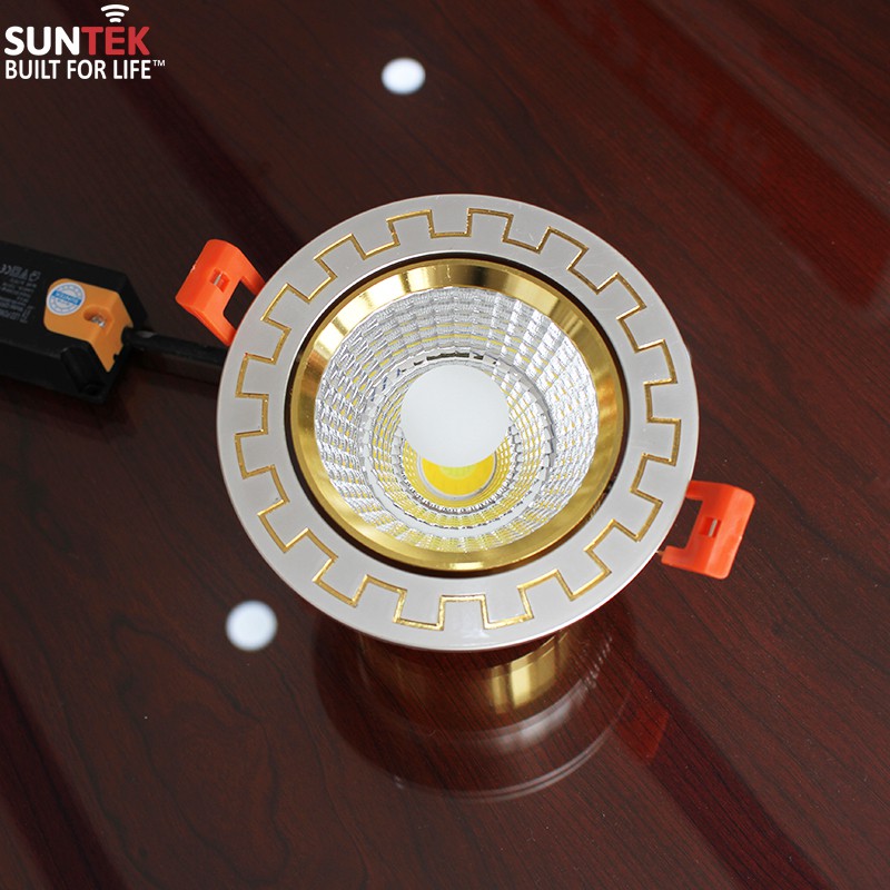 Đèn LED âm trần cao cấp 3 mầu SUNTEK 7W Gold