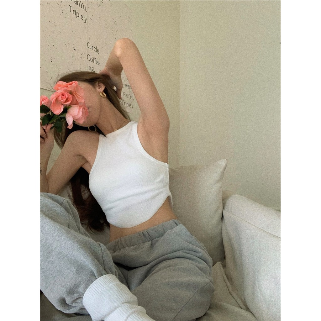 Cocory vn Áo croptop sát nách thiết kế quyến rũ cho nữ