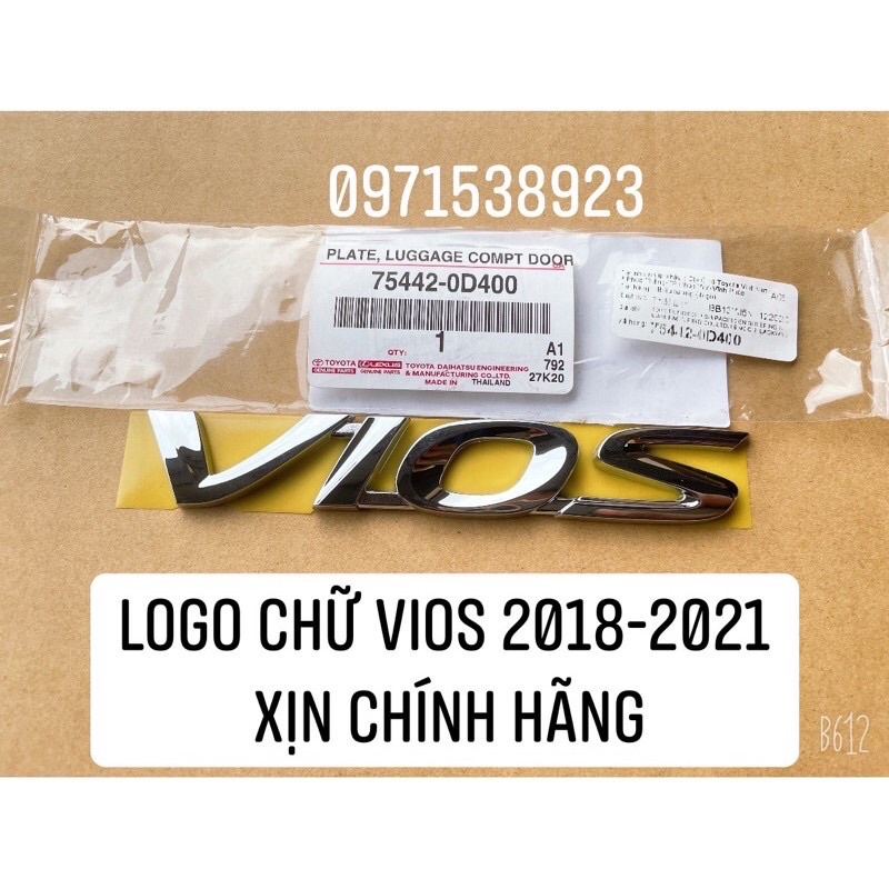 logo chữ nổi VIOS dán đuôi xe phù hợp các đời xe.