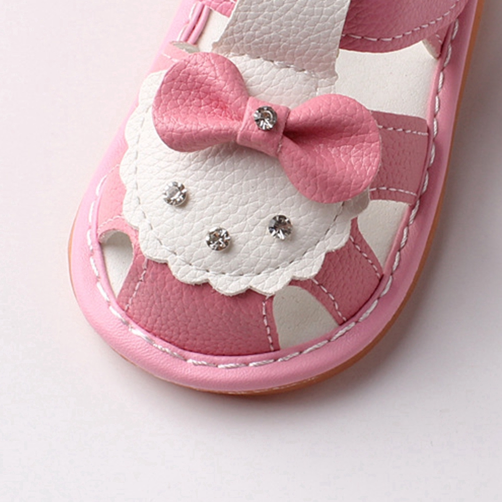 0-2 Years New Fashion Cute Bow Pre Walker Newborn Shoes for Baby White Sandals Shoes with Sound Infant Toddler Sandals