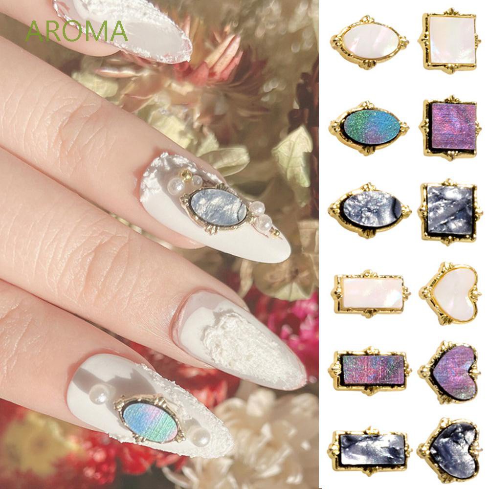 Bộ 10 Đá Giả Hợp Kim Tự Đính Trang Trí Móng Tay 3D