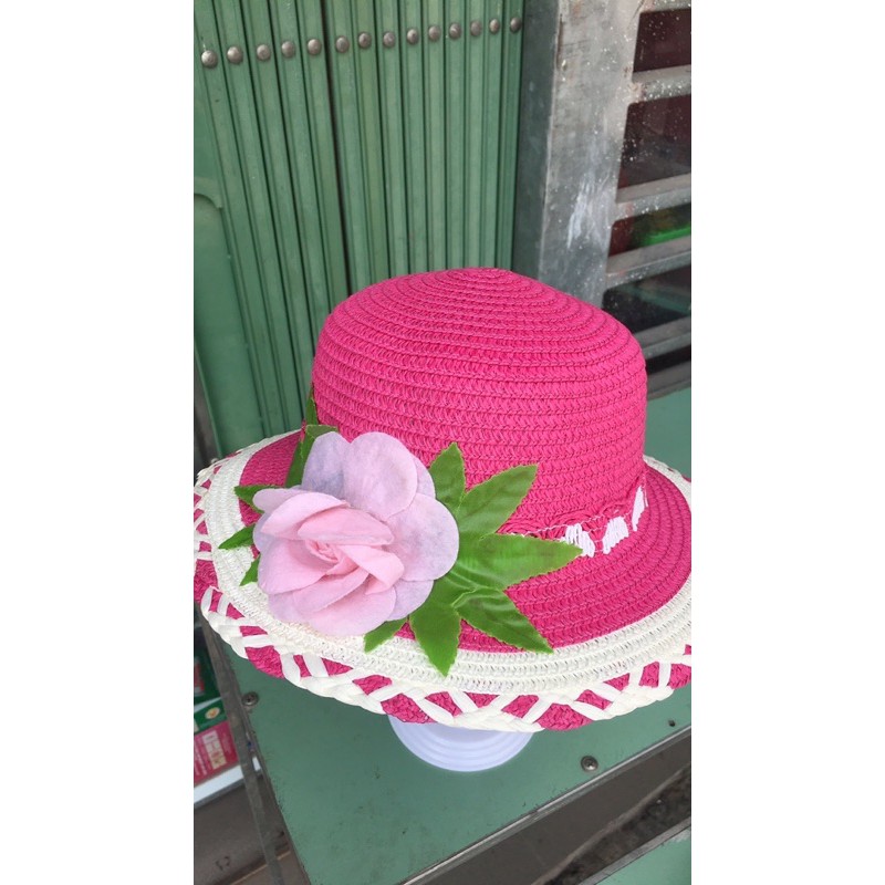 Mũ,nón vành rộng phối hoa cho bé