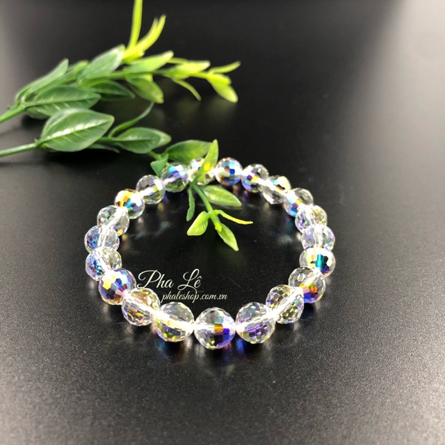 Vòng Tay Pha Lê Tròn Dát Nhiễn S08mm Trắng Được Thiết Kế Từ Pha Lê Swarovski