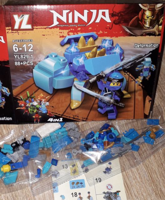 Lắp ráp 1 hộp LegoNinja Linh thú 829 có nhiều chi tiết bằng nhựa ABS