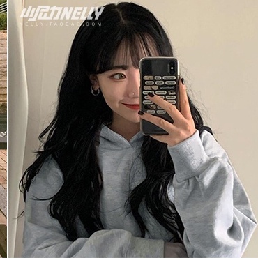 Áo hoodie Nelly Heybig trơn màu xám