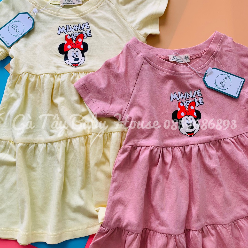 Váy xòe cotton thoáng mát mềm mại phong cách bánh bèo dành cho bé gái từ 1 đến 10 tuổi