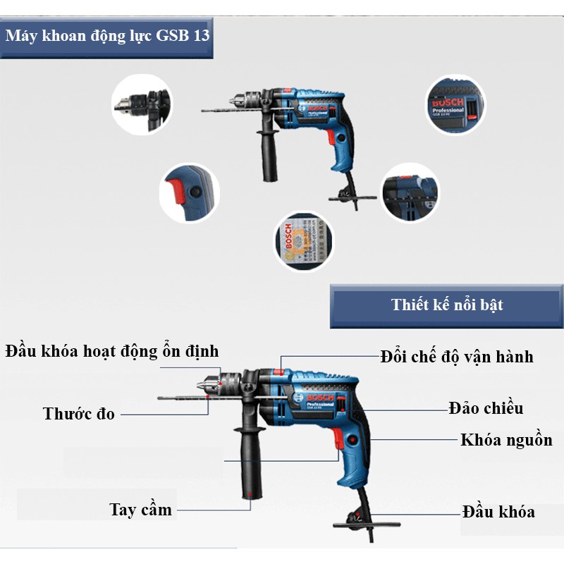 Máy khoan động lực Bosch GSB 13 RE Professional 650W