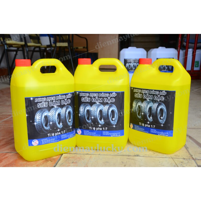 Dung dịch đánh bóng và làm đen lốp xe siêu đậm đặc  can 5L