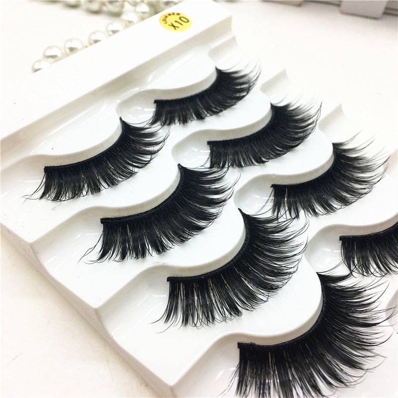 Set 5 cặp lông mi giả 3d bằng lông chồn nhân tạo làm dày dài và cong mi tự nhiên cho nữ