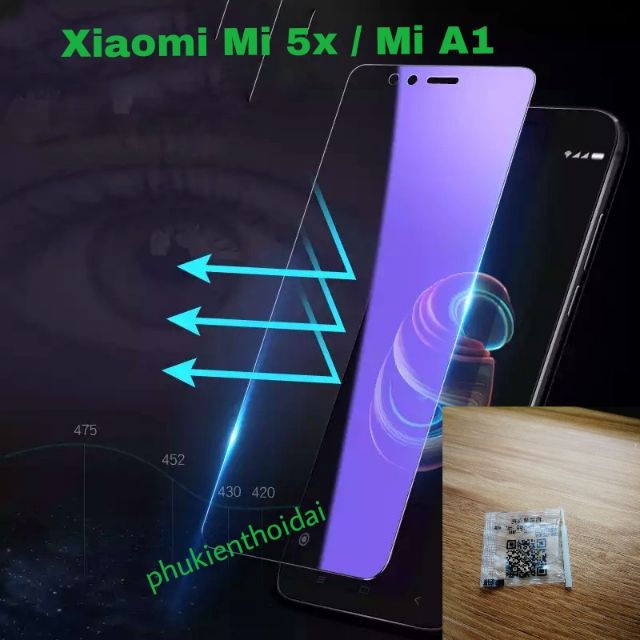 Xiaomi Mi 5X / Mi A1 _ Cường lực Mi 5x chống tia UV hại mắt Tím tặng keo chống hở mép ( không Full )u