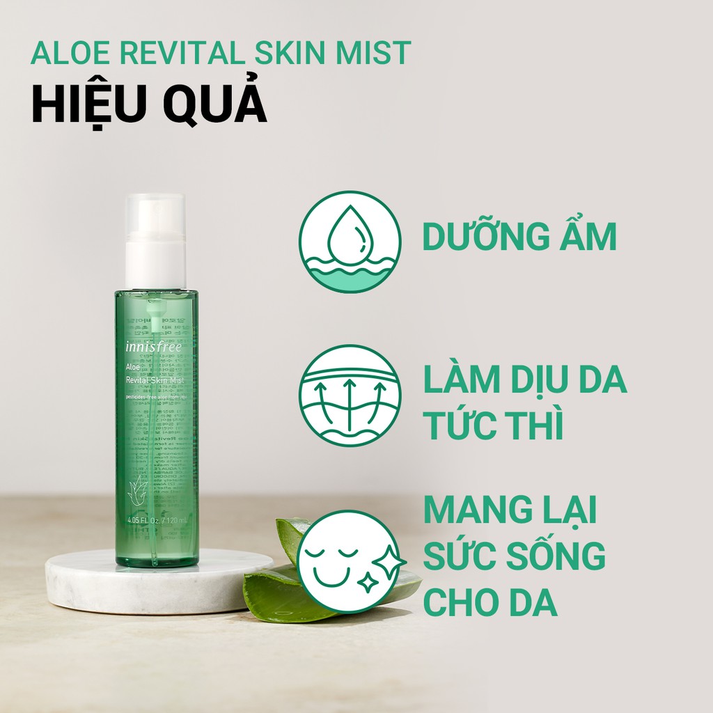 [Mã COSIF03 giảm 10% đơn 400K] Xịt khoáng dưỡng ẩm nha đam innisfree Aloe Revital Skin Mist