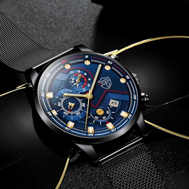 Đồng hồ nam chính hãng dây thép lưới cao cấp thời trang D-ZINER NAT51 dòng dayros | BigBuy360 - bigbuy360.vn