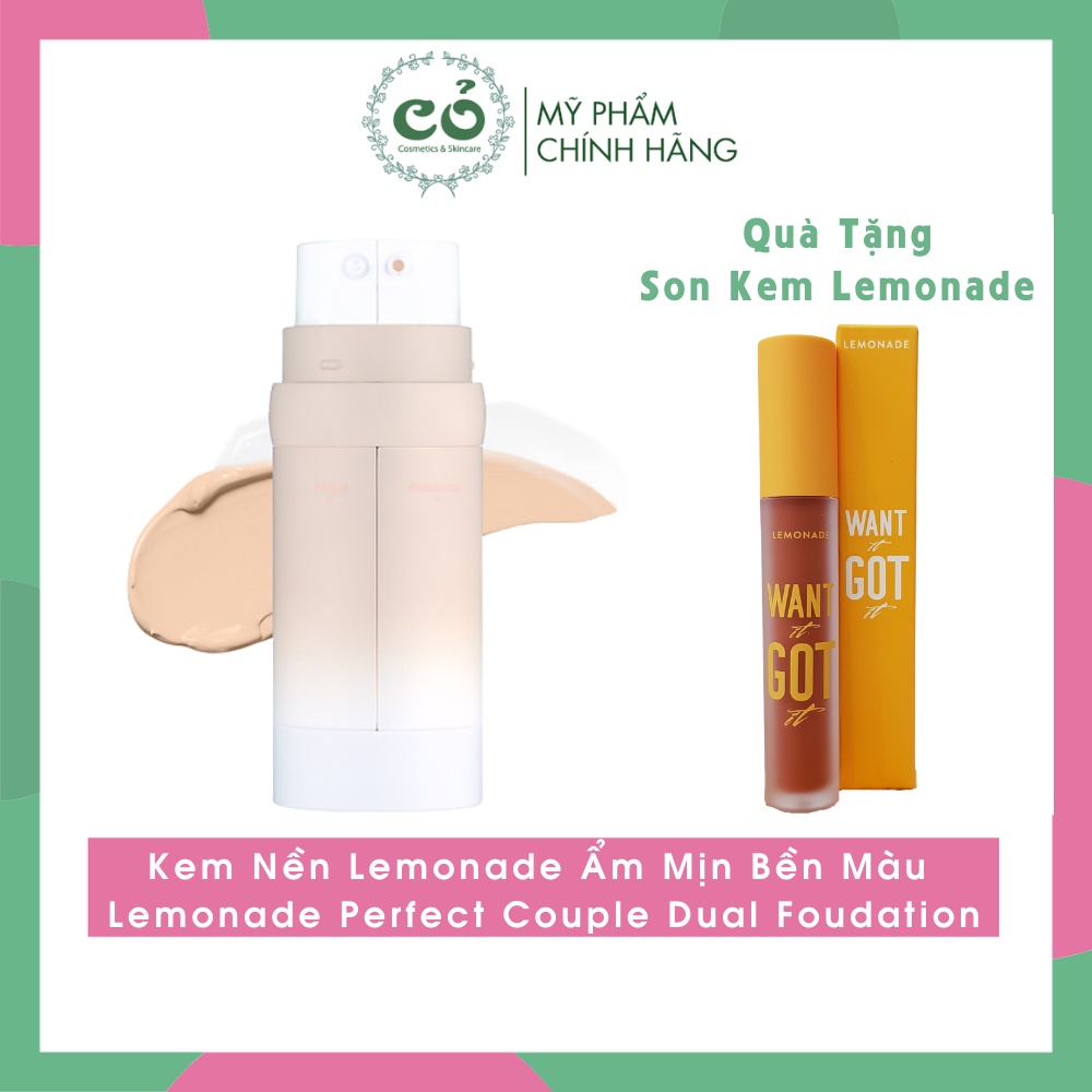 Kem Nền Lemonade 2 in 1 Ẩm Mịn Bền Màu Lemonade Perfect Couple Dual Foudation