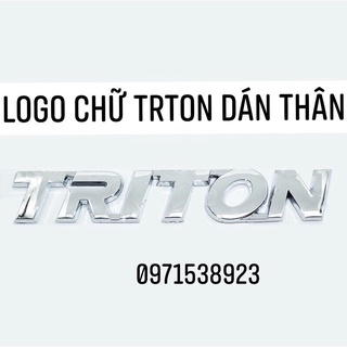 Logo chữ triton dán thân xe mitsubishi