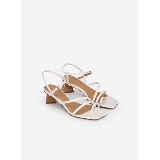 Vascara Giày Sandal Gót Phối Vân Gỗ - SDN 0692 - Màu Trắng