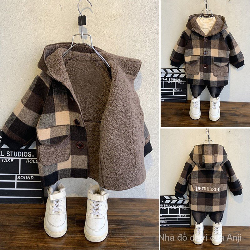 Children's Warm Wool Coat New Children Thick Velvet Jacket