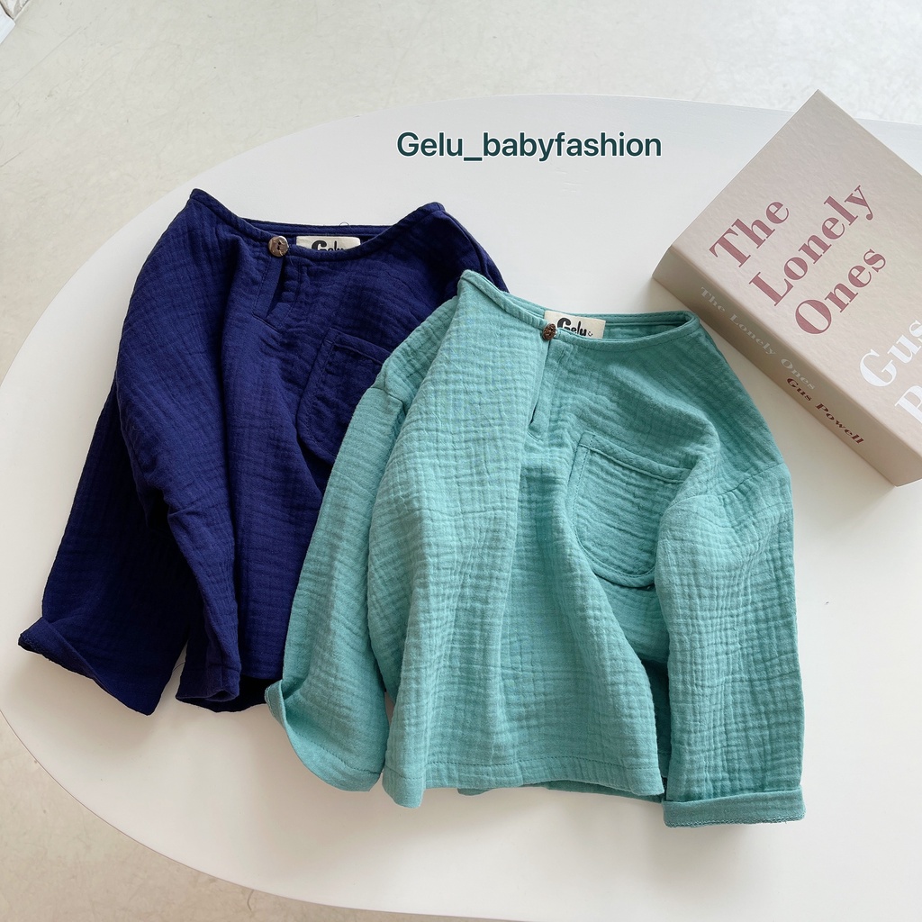 Set đồ thu đông dài tay cho bé trai, bộ quần áo cho trẻ chất liệu xô muslin 2 lớp, mềm mịn trẻ mặc ở nhà, đi chơi B058