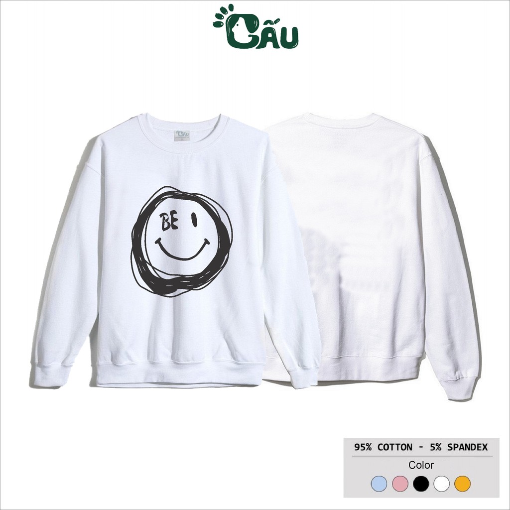 Áo sweater GẤU 194 vải thu đông co dãn, dày dặn mềm mịn form rộng phong cách Unisex - Be Icon Mặt Cười | BigBuy360 - bigbuy360.vn