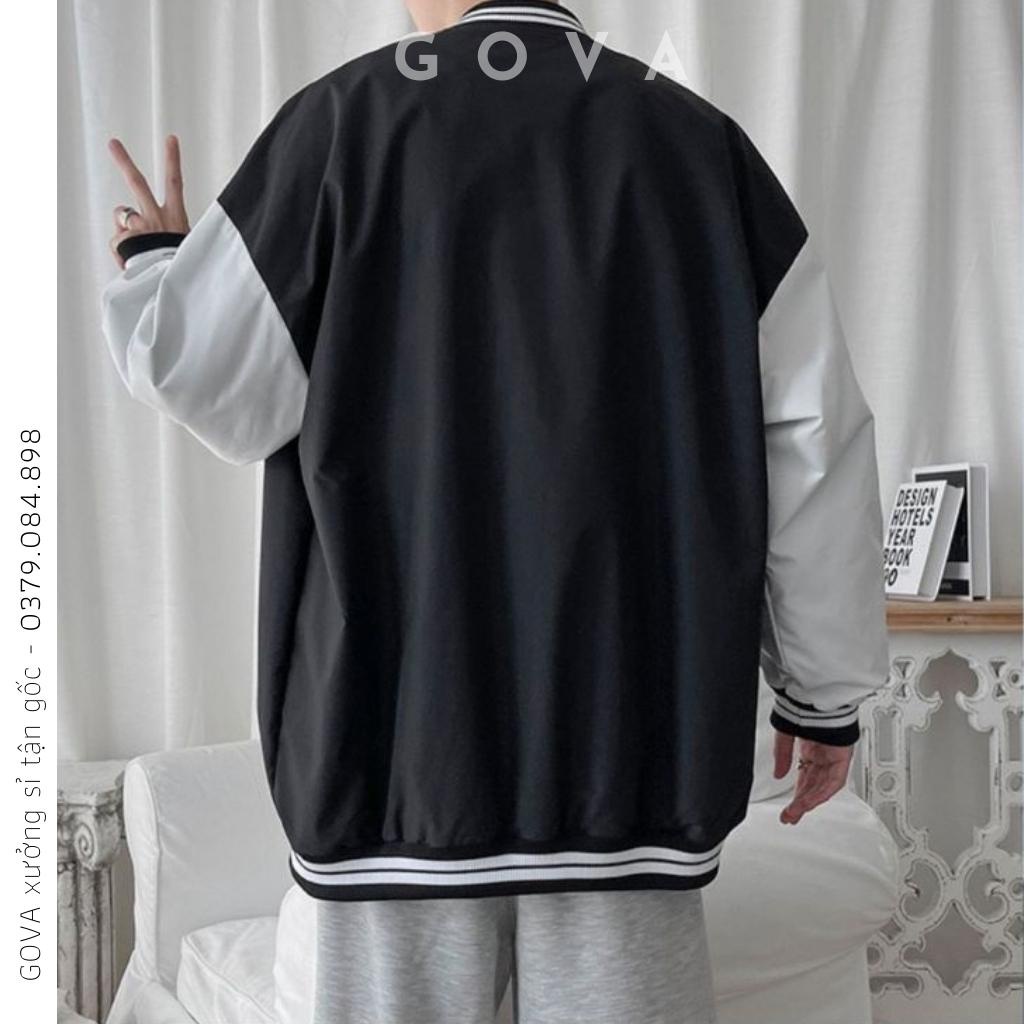 Áo Khoác Bomber Dù THÊU AUSSUP Cao Cấp Form Rộng Nam Nữ Ulzzang Unisex Thời Trang GOVA