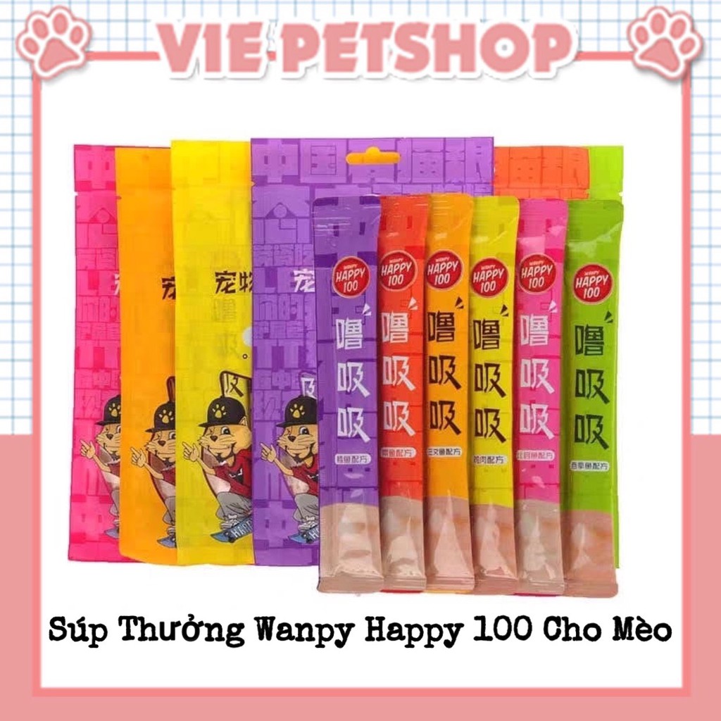 Súp Thưởng WANPY HAPPY 100 cho Mèo Gói 5 Thanh | Vie PETSHOP