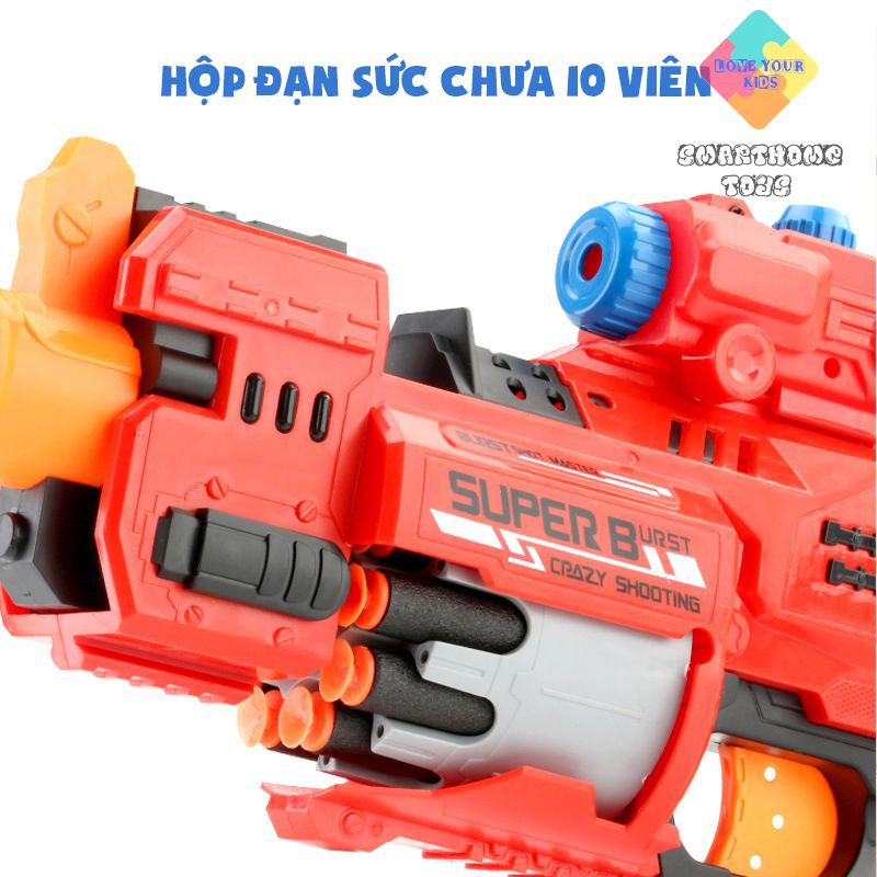 Nerf Gun - Đồ Chơi Bắn Xốp Dính, Có Giác Hút - Mô Hình Súng Tiểu Liên  Cho Bé Trai, SmartHome Toys